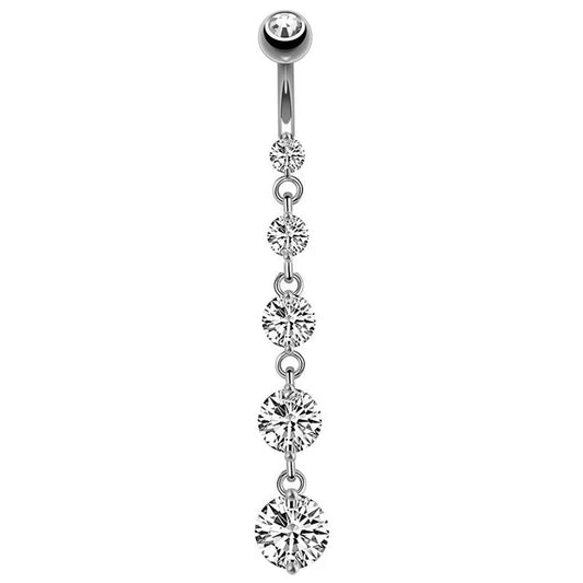 7 Cardiac Gems Extended Gothic Belly Ring