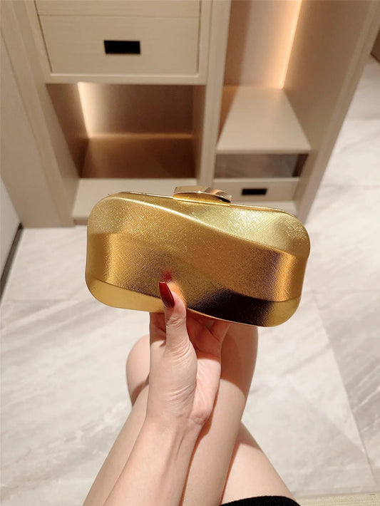 Textured Square Box Evening Wedding Clutch Bag