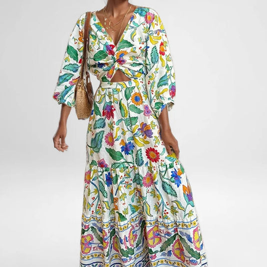 Sexy Waist Cinching Floral Dress