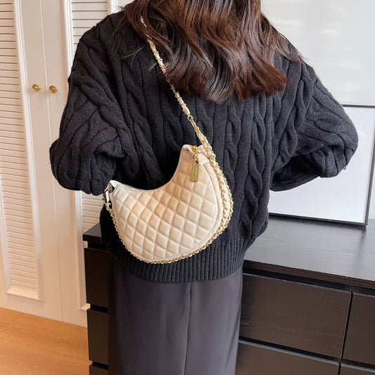 Zipper Women's Bag Diamond Crossbody PU Leather Clutch