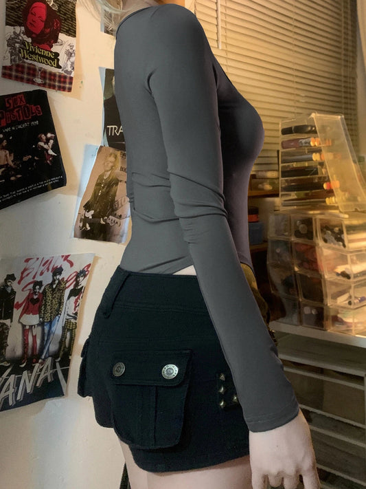 Basic Lace Trim Casual Slim Square Collar Knit Top