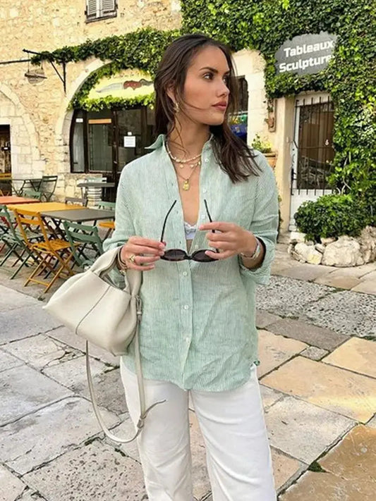 Striped Office Casual Bloshope