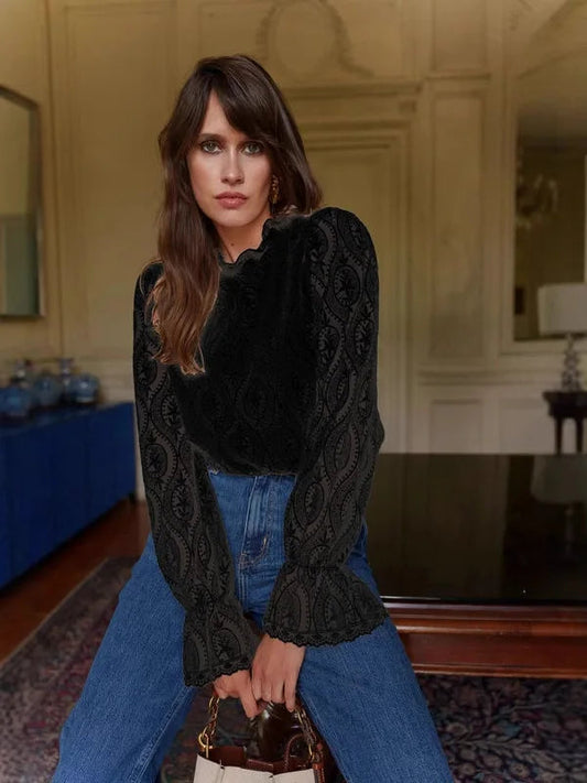 Lantern Sleeve Stand Neck Floral Boho Bloshope