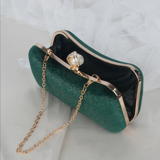 Green Vintage Wedding Evening Clutch Bag