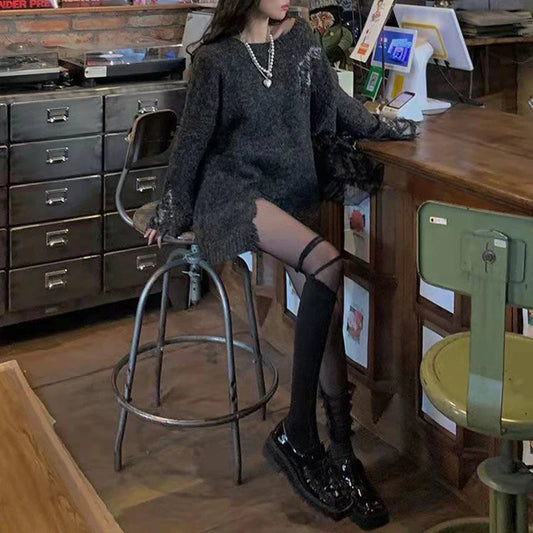 Y2K Gothic Hole Vintage Oversized Sweater