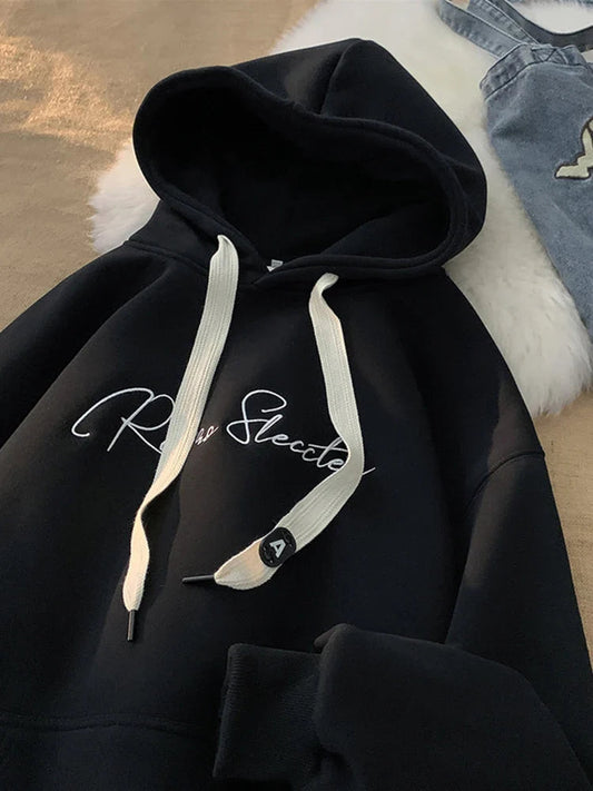 Letter Print Autumn Goth Fashion Hoodie