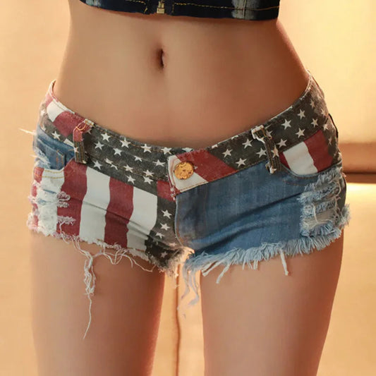 shopA Flag Printed Pole Dance Short