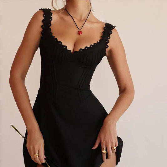 White Knitted Lace Mini Dress