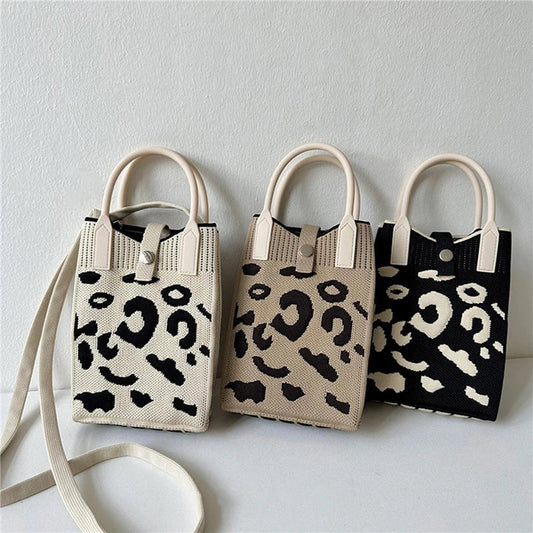 Knitted Mobile Phone Mini Fashion Crossbody Handbag