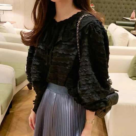 French Style Lace Up Loose Bloshope