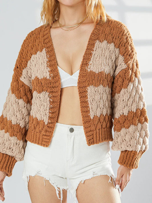 Bow Tie Front V-neck Cardigan