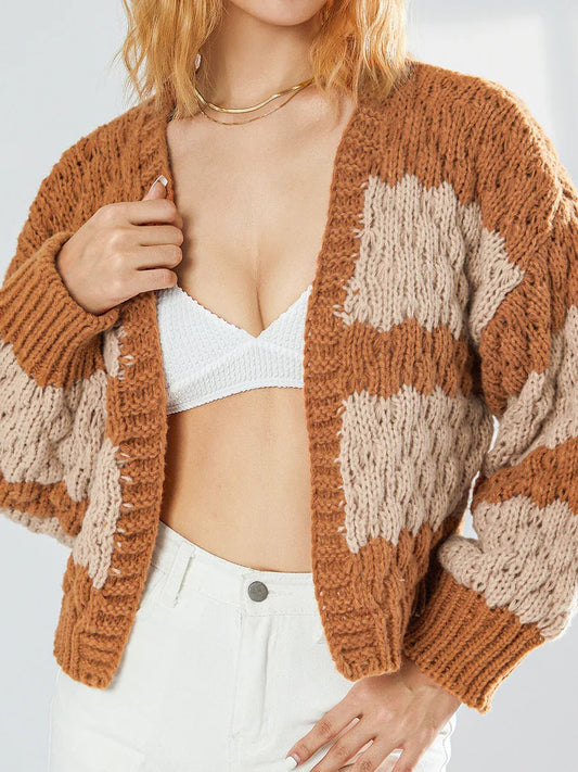 Bow Tie Front V-neck Cardigan