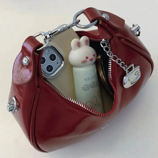 Simple Versatile Solid Color Shoulder Messenger Handbag