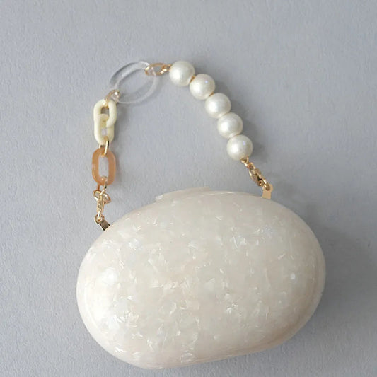 Round Acrylic Party Clutch Wristlet