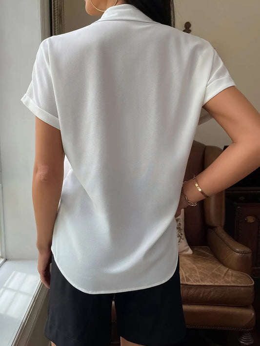 Chiffon Short-Sleeved Casual Bloshope