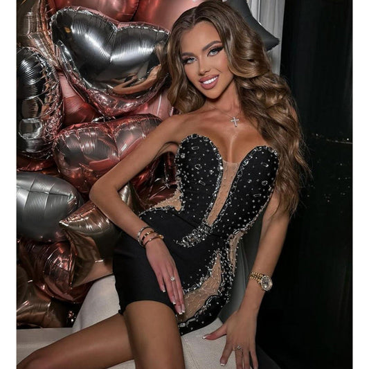 Sexy Floral Beaded Long Sleeveless Prom Dress