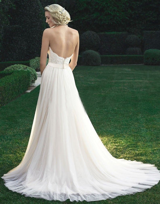 Strapless A-Line Tulle Wedding Dress