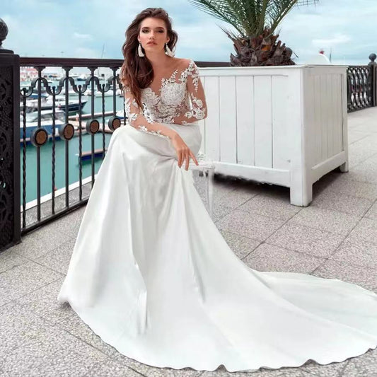 Elegant Strapless Evening Gown Wedding Dress
