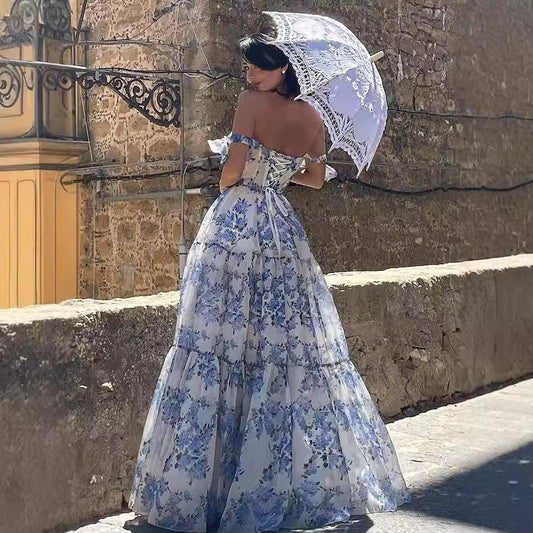 Backless Sexy Deep V Prom Dress