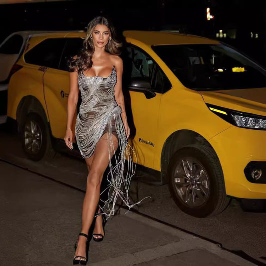 Sexy Backless Sequin Dress Prom Dress