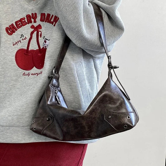 Retro PU Leather Y2K Shoulder Bag