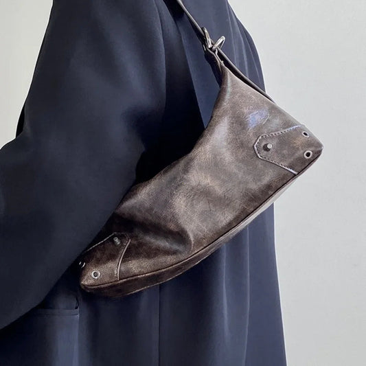 Retro PU Leather Y2K Shoulder Bag