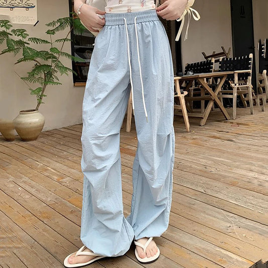 Parachute High Waist Drawstring Wide Leg Pant
