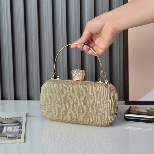 Rose Gold Sequin Evening Clutch Shoulder Bag