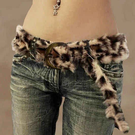 Leopard Pattern Gothic Furry Changeable Strap