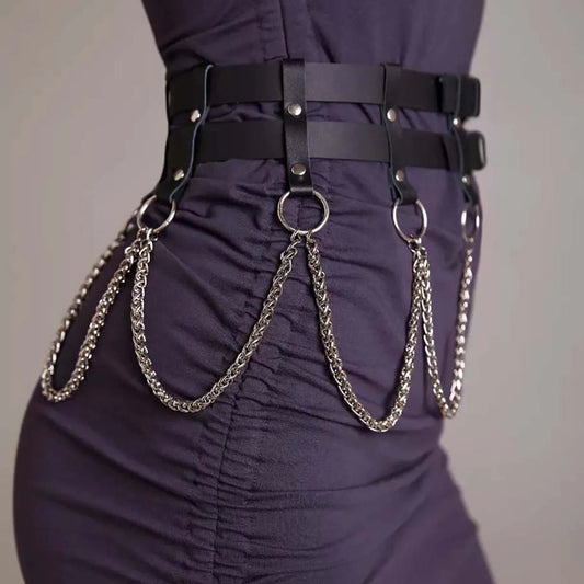 Fashion Gothic Rebel Leather Waist Belt