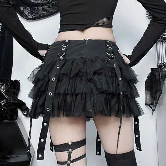 Gothic High Waist Mini Skirt