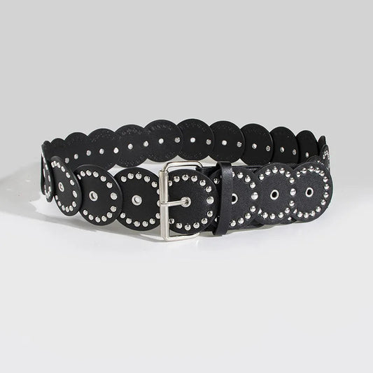 Individual Gothic Circular Rivet Waist Belt