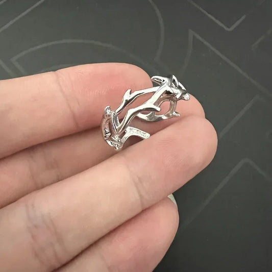 Fashion Dark Double Layer Rose Gothic Ring