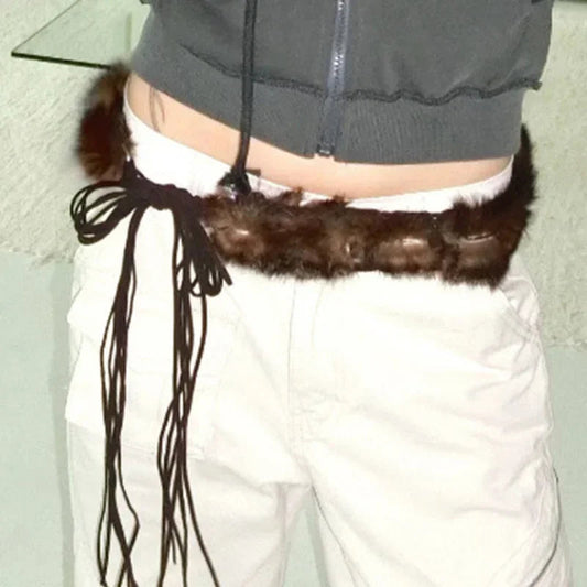 Antique Gothic Hairy Patchwork Bind Girdle