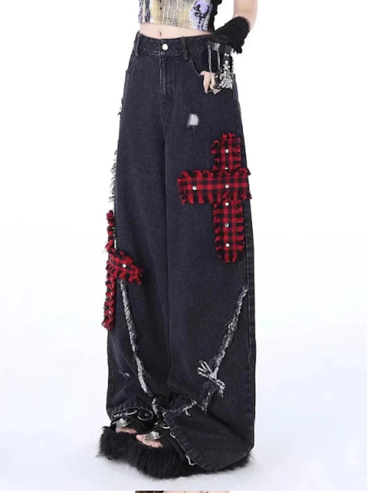Dark Medieval Y2K Loose Denim Troshoper
