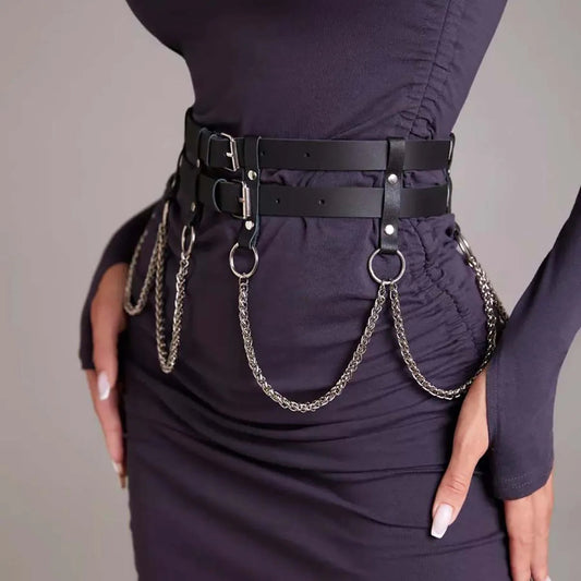 Fashion Gothic Rebel Leather Waist Belt