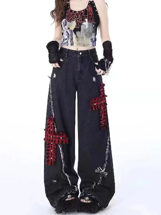 Dark Medieval Y2K Loose Denim Troshoper