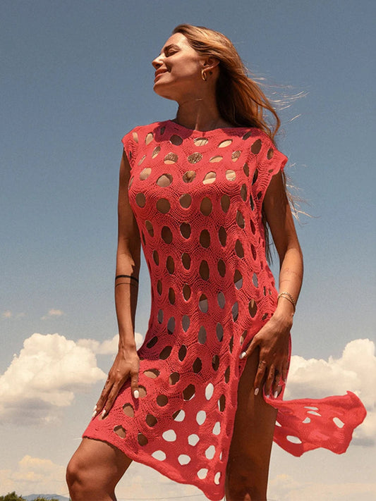 Knitted Hollow Out Bikini Cover Up