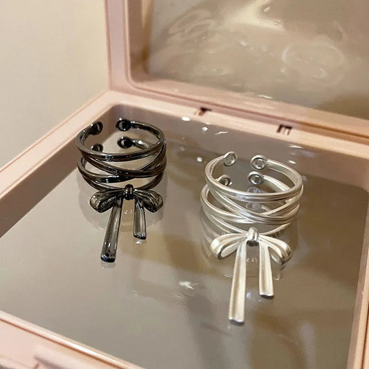 Bow Ribbon Gothic Adjshoptable Ring