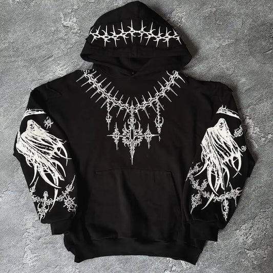Harajuku Mournful Death Bone Hoodie
