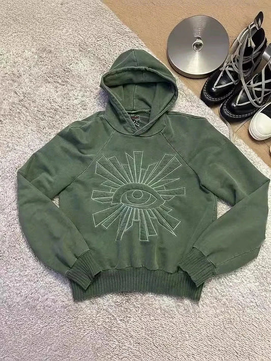 Dark Eye Print Pullover Hoodie