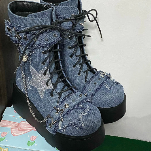 Sweet Lolita Vintage Y2K High-Heeled Gothic Platform Boot