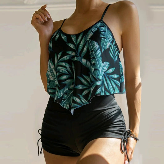 Ruffle Strap Plshop Size Two Piece Set