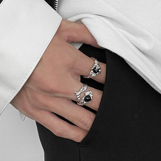 Rebellioshop Dark Bat Wing Ring