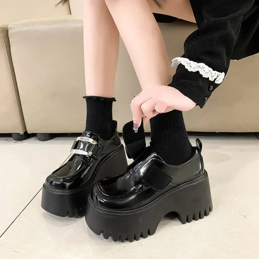 Water-resistant Leather Tall Platform Sneaker
