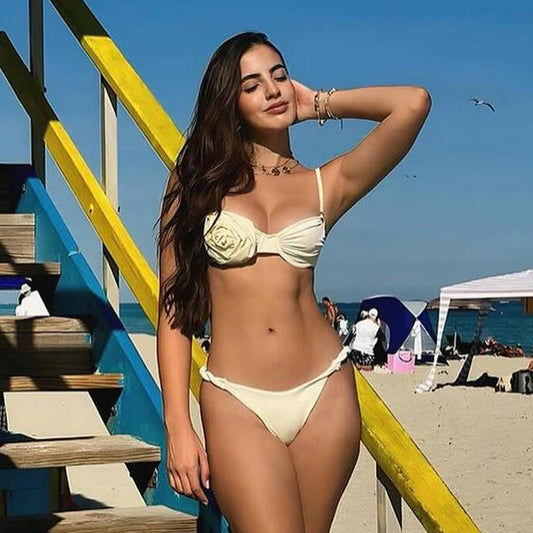 Floral Lace Brazilian Bikini Set