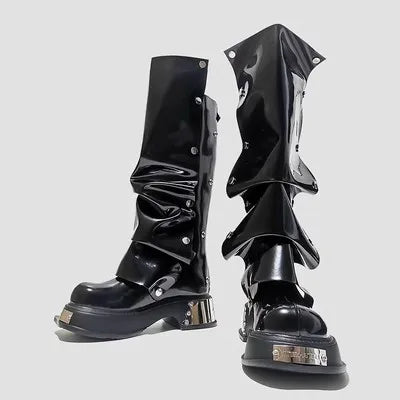Stylistic Gothic Tall Elevated Rebel Boot