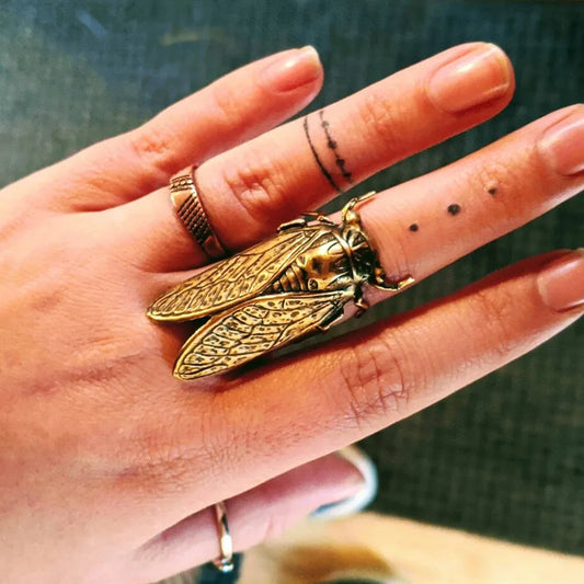 Yellowish Medieval Cicada Ring