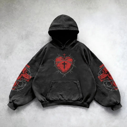 Y2K Mysterioshop Patchwork Zipper Hoodie