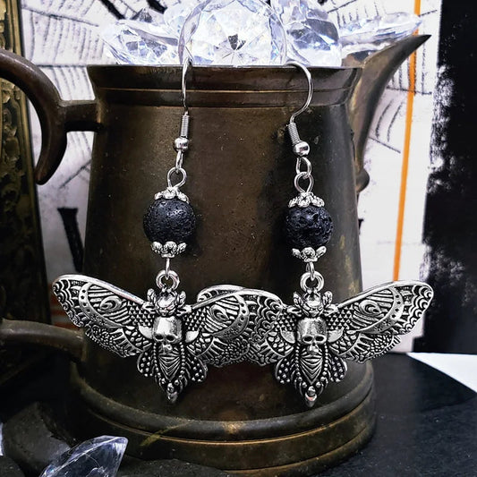 Tranquil Dove Ceramic Metal Circle Hoop Earring